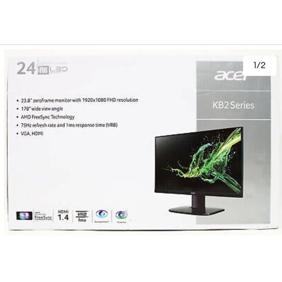 Acer KB242Y 23.8" (24") Full HD LED Computer Monitor AMD FreeSync 75hz - Picture 2 of 7